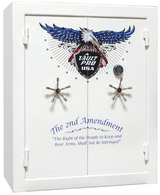 Framed tribute plaque with blue eagle emblem and two silver revolvers on a white background