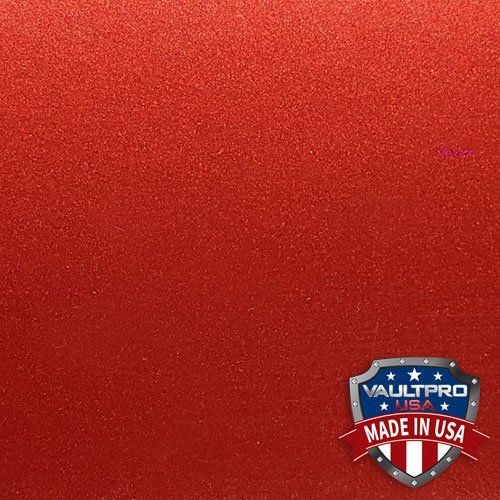 Red textured background with a small Vaultra logo badge reading “Made in USA” in the lower right.