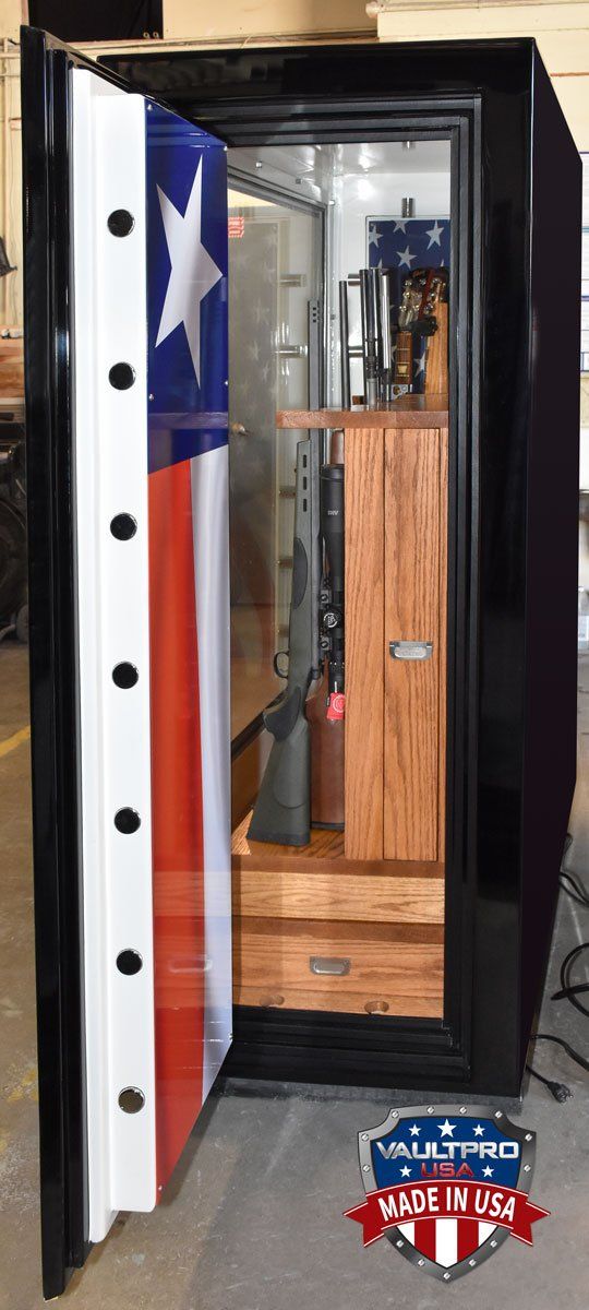 Fire and Ballistic Resistant Display Safe Interior. Full Safe doors at both ends.
