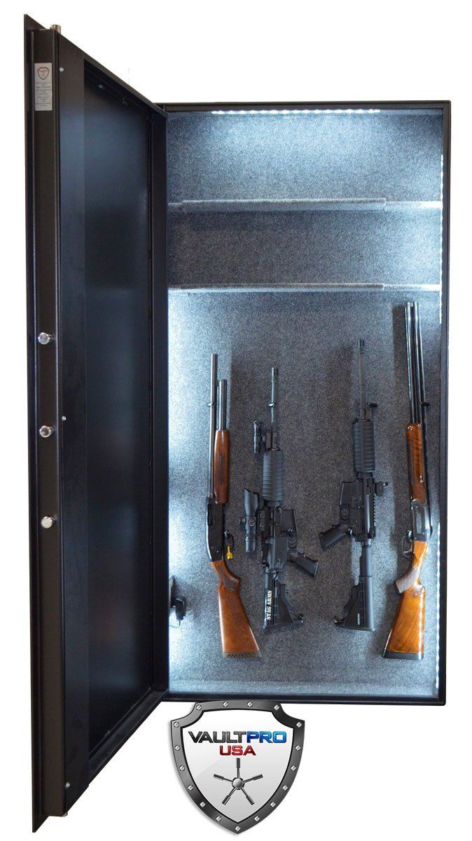 Wall safe with guns