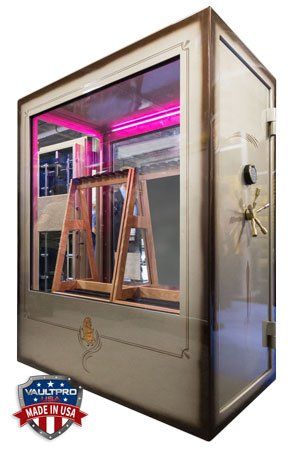 Display safe with custom LED lighting made in USA