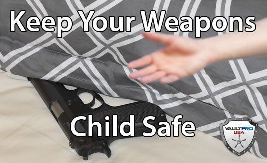 Protect children from unintended access to guns by locking them in a safe made by Vault Pro USA