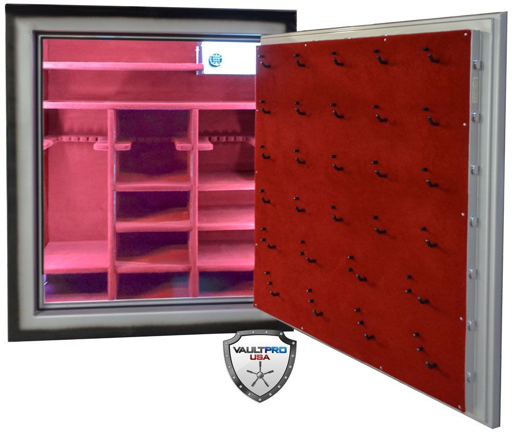 large custom safe interior with safe in safe and pistol holders
