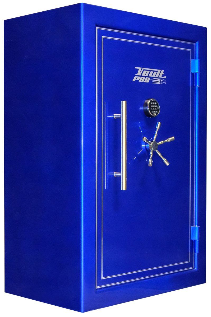 Custom safe with electric blue high gloss finish.