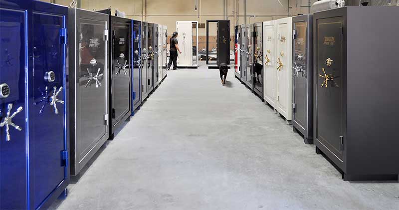 American made gun safes ready for shipping