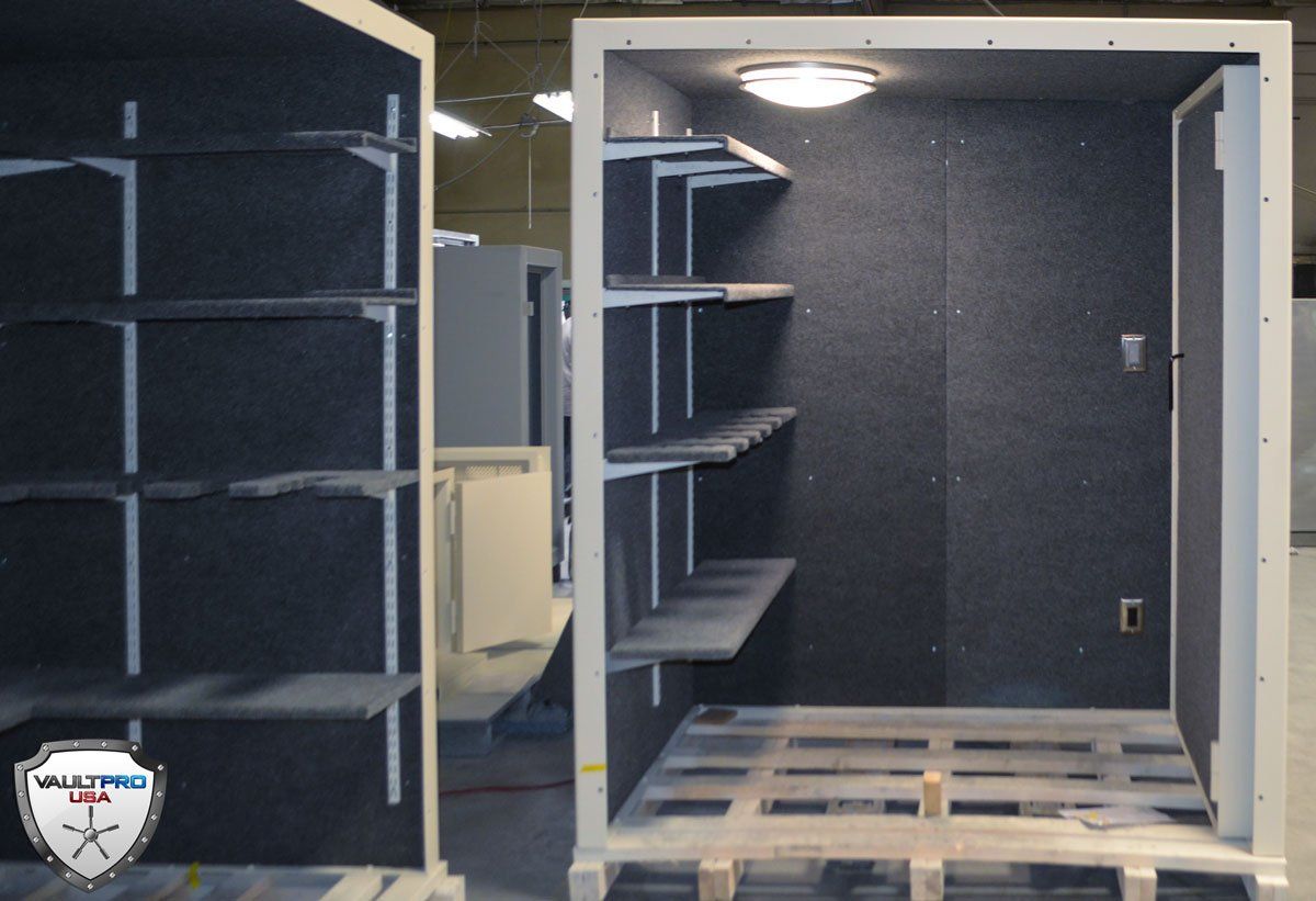 modular walk in shelter safe room lighting, electrical, vault door