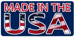 Made in the USA text with red, white, and blue American flag styling on a dark background