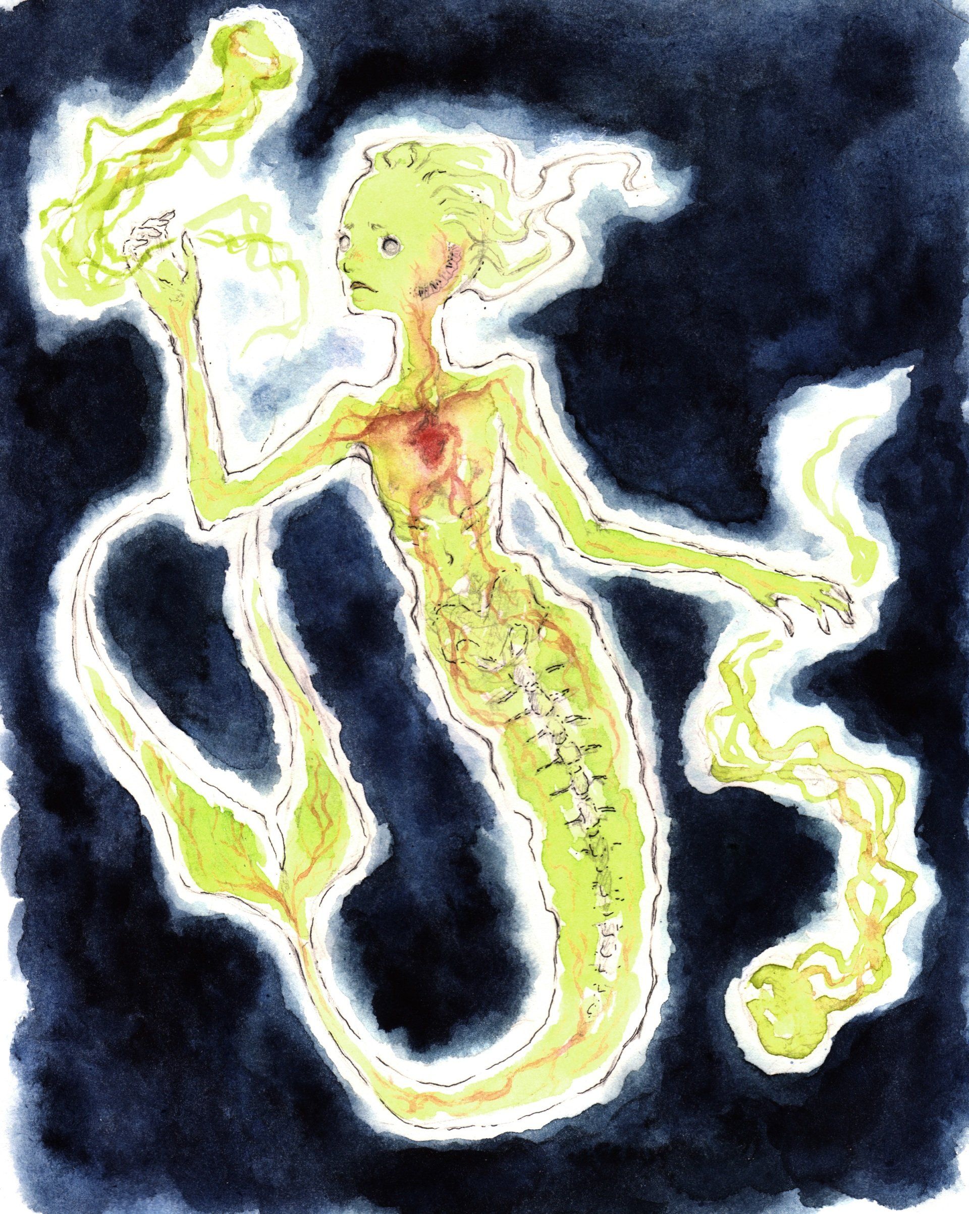 Mariella Fahr Meerjungfrau Mermay Illustration Aquarell