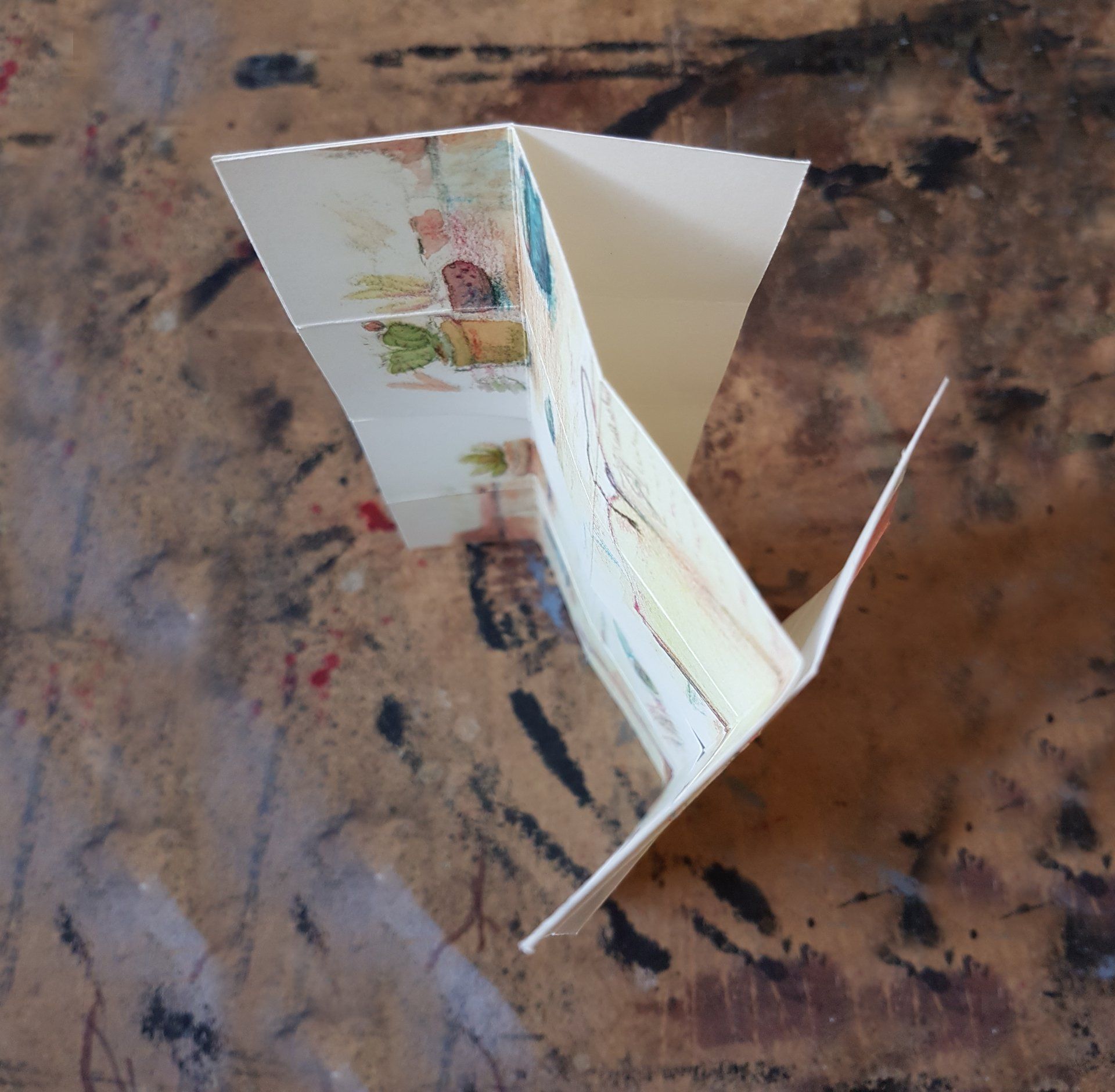 Mariella Fahr Illustration Faltkarte geklebt