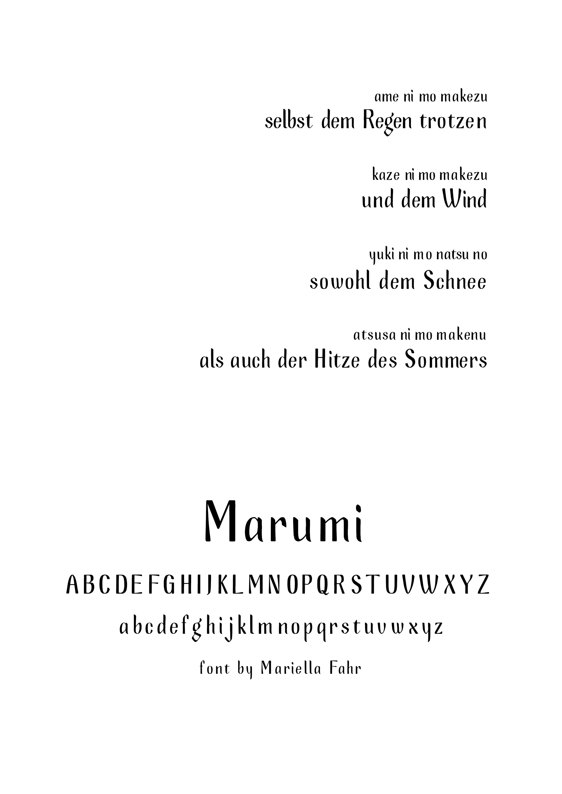 Mariella Fahr Typografie Marumi
