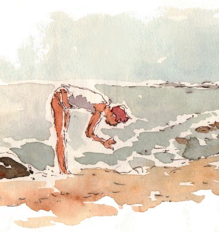 Mariella Fahr Ostsee Illustration Aquarell Mädchen am Strand