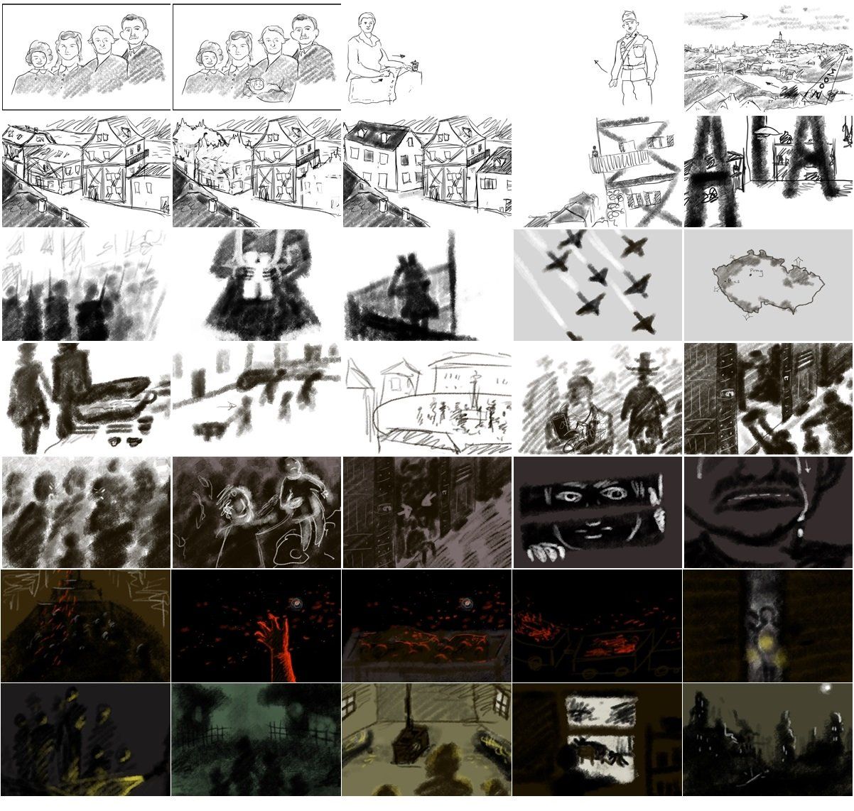 Mariella Fahr Animation Aussiedlung Storybord