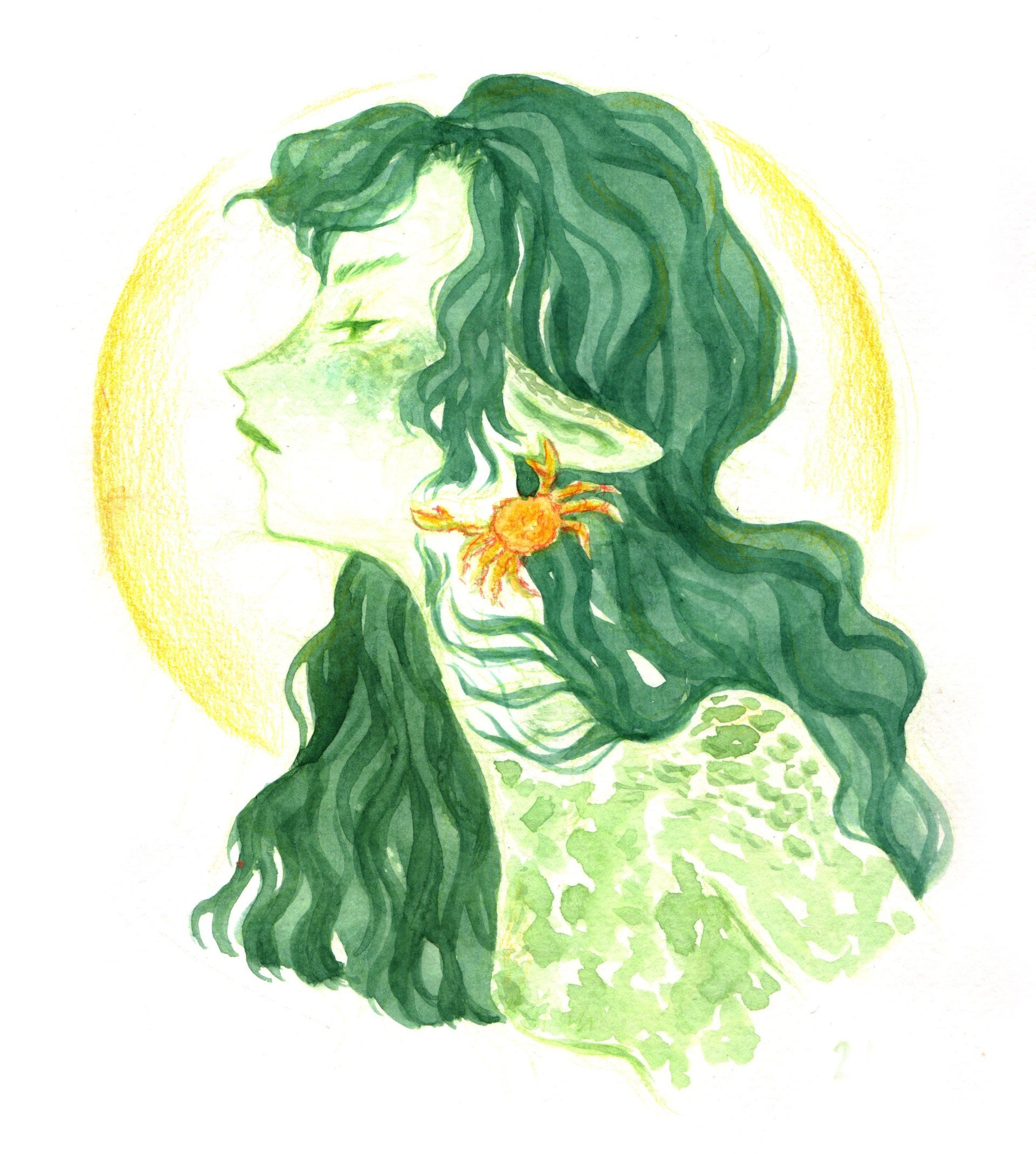 Mariella Fahr Illustration Meerjungfrau Scheren scissors