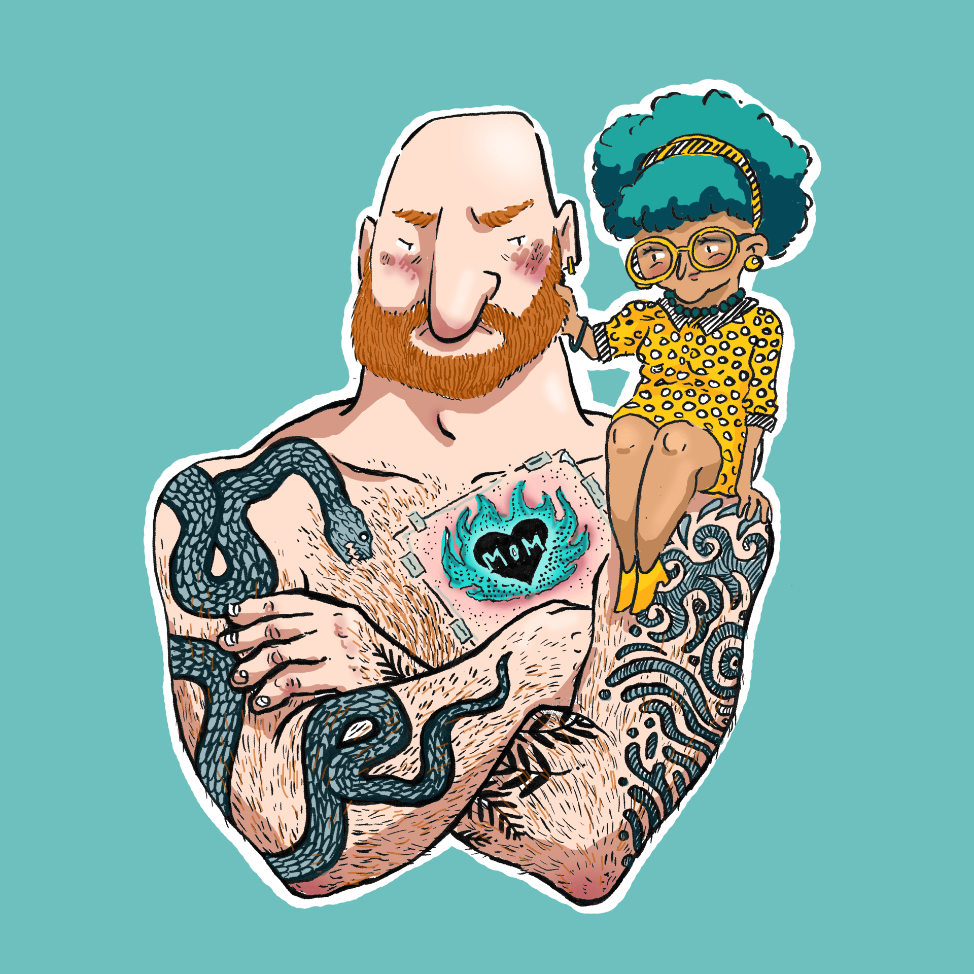 Mariella Fahr Illustration drawwithphi beim Tätowierer • getting a tattoo
