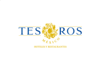 Tesoros Mexico Hotels y Restaurantes logo in blue and gold on a white background