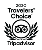 2020 Tripadvisor Travelers’ Choice award logo with laurel wreath and owl icon