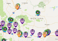 Map image of Montana locations
