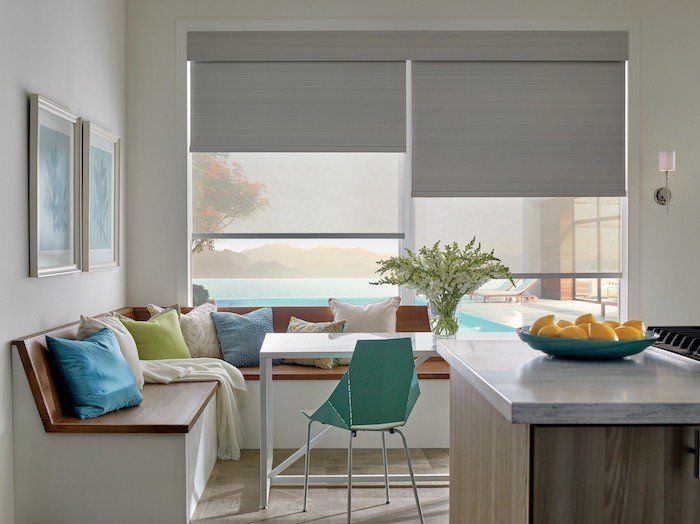 Dual Roller Shades with Valance - grey Dual Roller Shades with Valance - grey