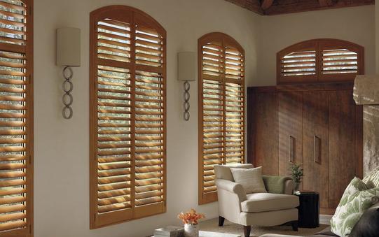 Arched Wood Shutters - offered by Window  Spaces in Carlsbad, CA