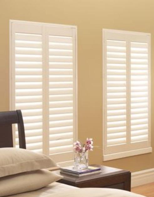 Faux Wood Shutters in bedroom