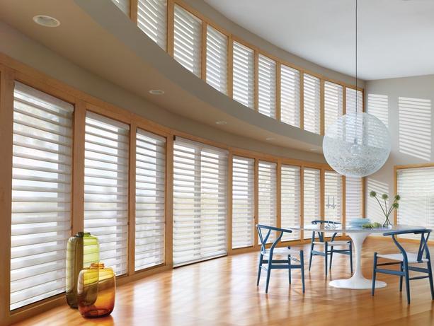 Hunter Douglas Window Shadings in dining room