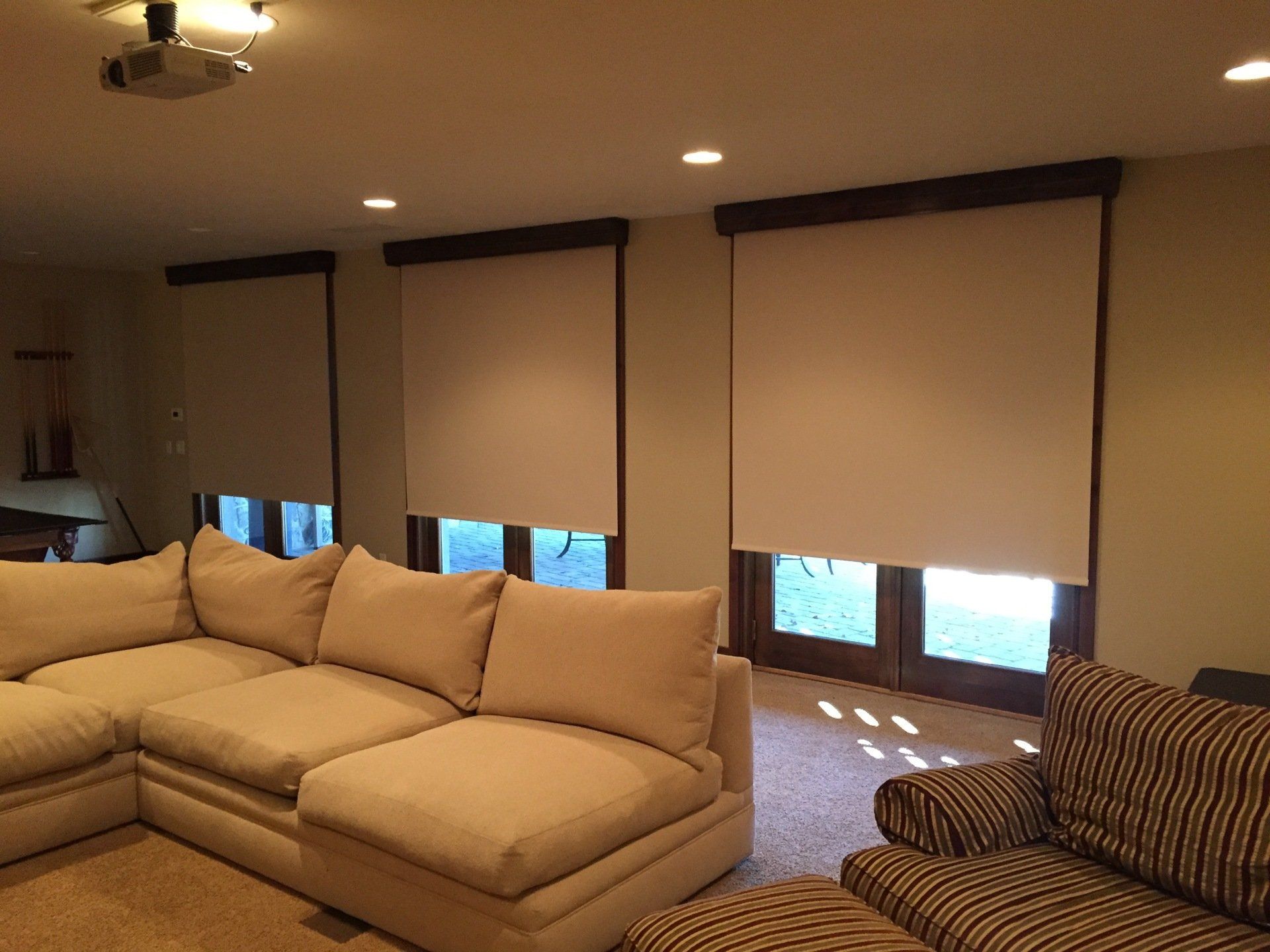 blackout motorized shades for media room