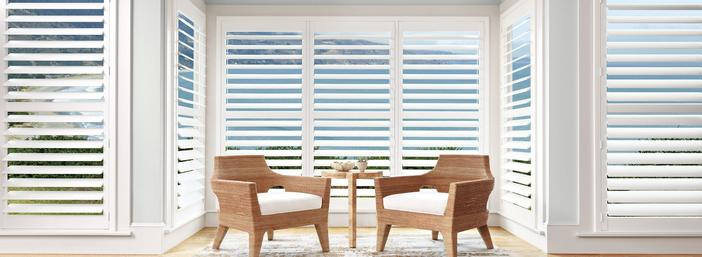 Hunter Douglas Palm Beach Shutters offered by Window Spacea