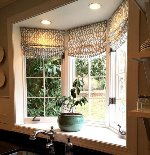 Soft Roman Shade in kitchen