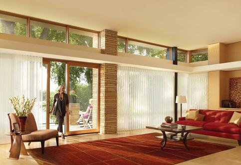 Hunter Douglas Luminette Shadings in living room