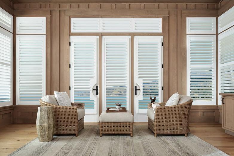 Hunter Douglas Palm Beach Shutters in living room