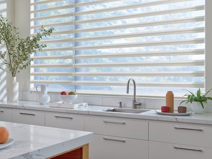 Hunter Douglas white Pirouette Shades
