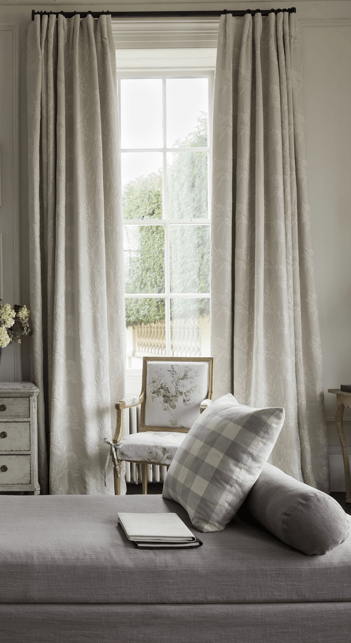 relaxed style drapery in cream color relaxed style drapery, good design