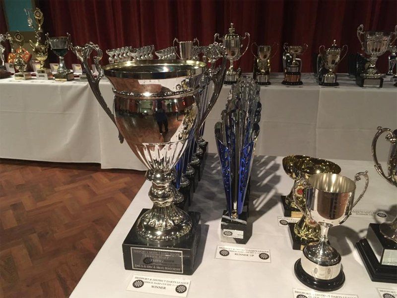 Close up of silver trophy