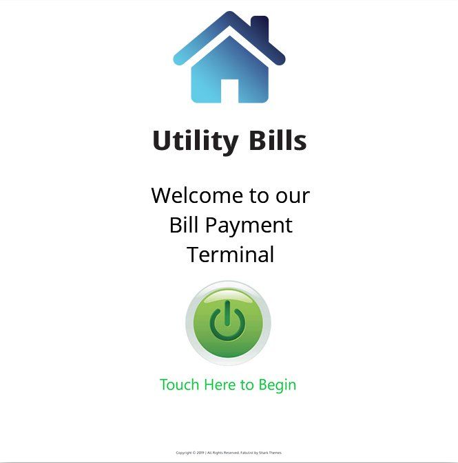 Bill Payment Application Opening Screen