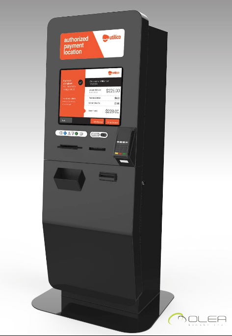 Large custom built payment kiosk in black