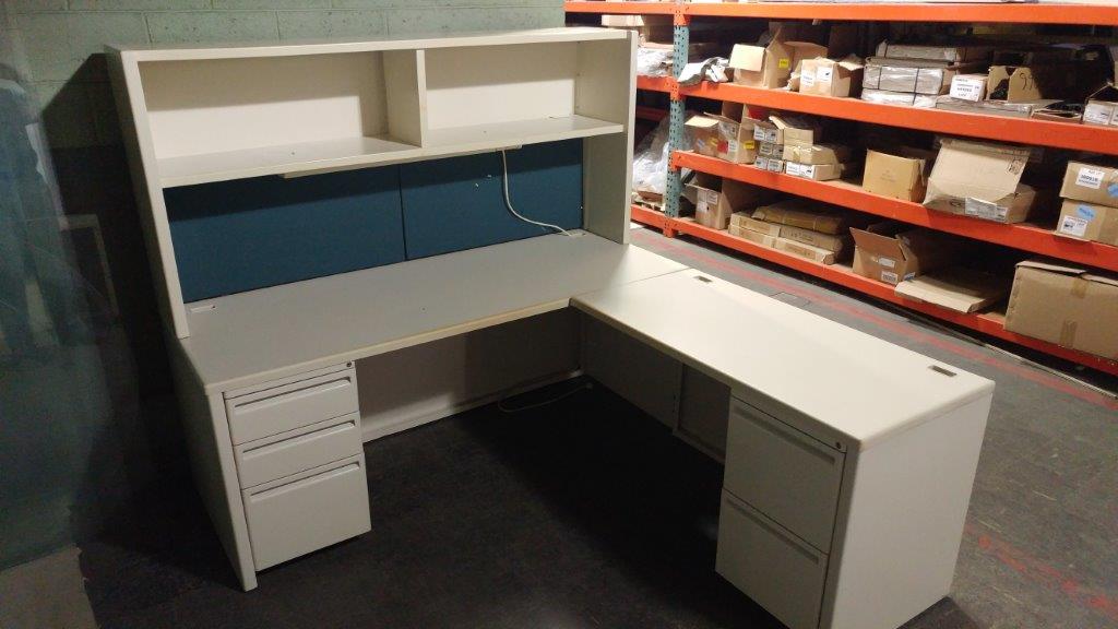 Used Waiting Room Chairs — Different Angle White L Shaped Desk in Fort Wayne, IN