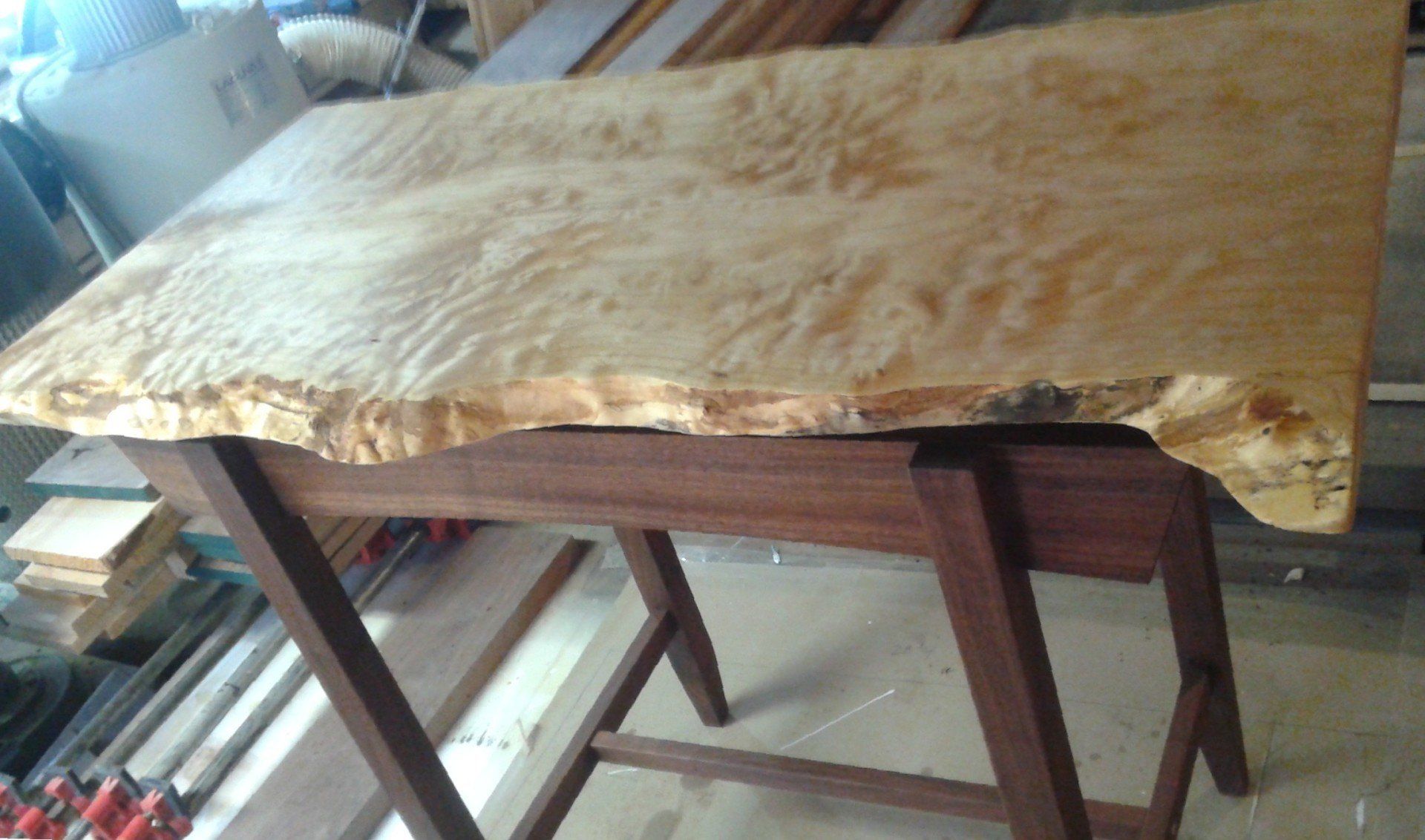 walnut and curly maple end table