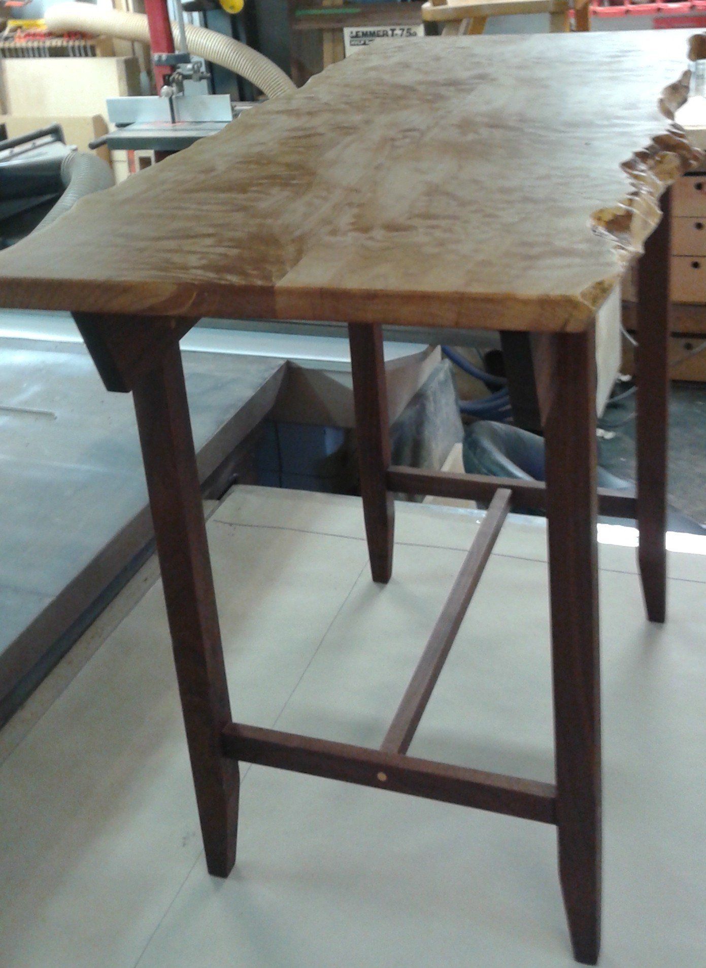 walnut and maple end table