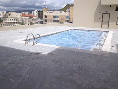 Outdoor flooring in progress in Honolulu