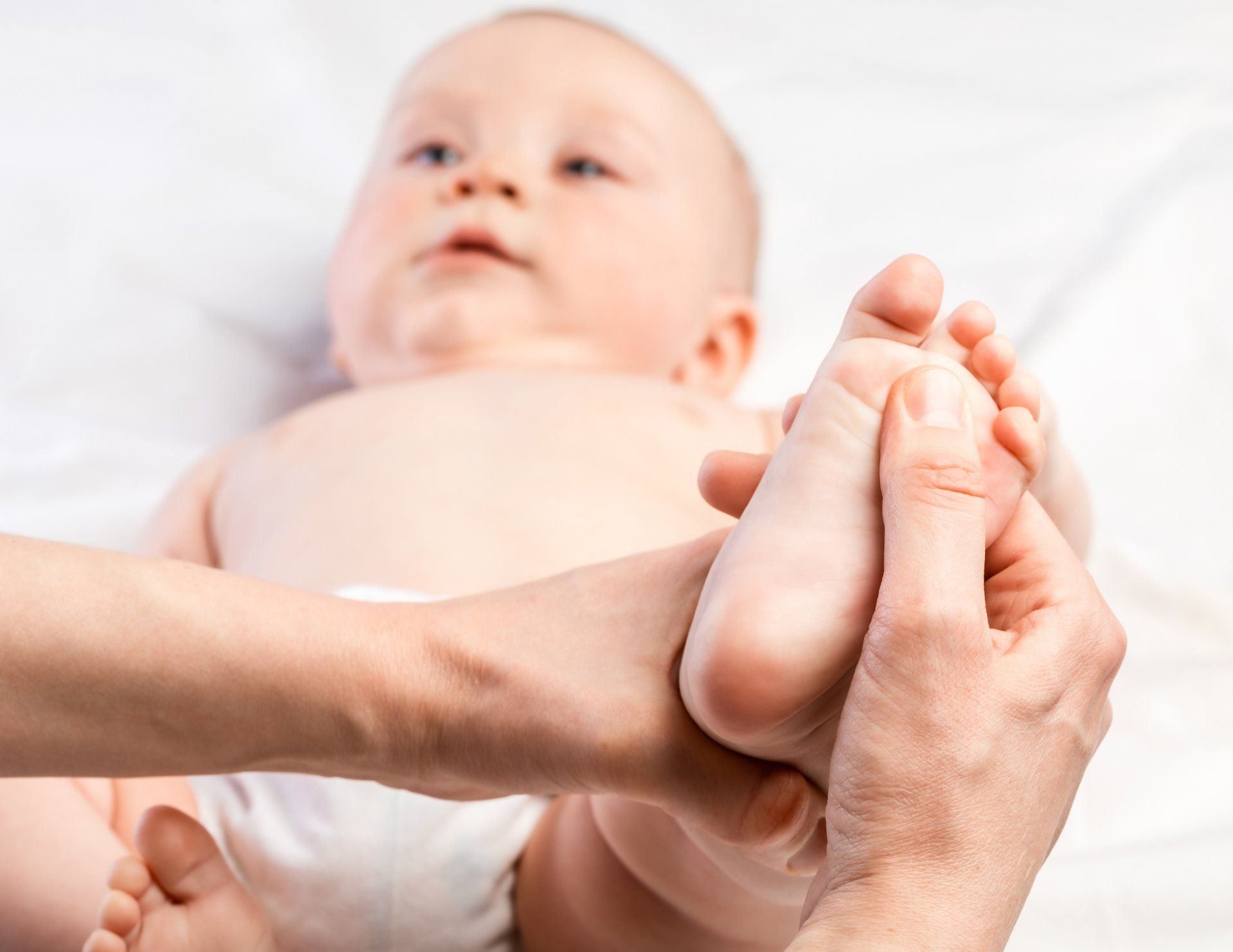 massaging baby