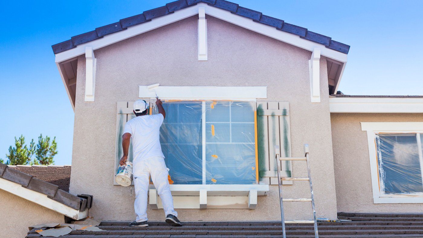 Man Painting Exterior Window Frame — Rock Hall, ML — RB Kessinger Painting
