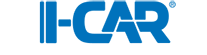 Blue logo for I-CAR with stylized letters and a registered trademark symbol.