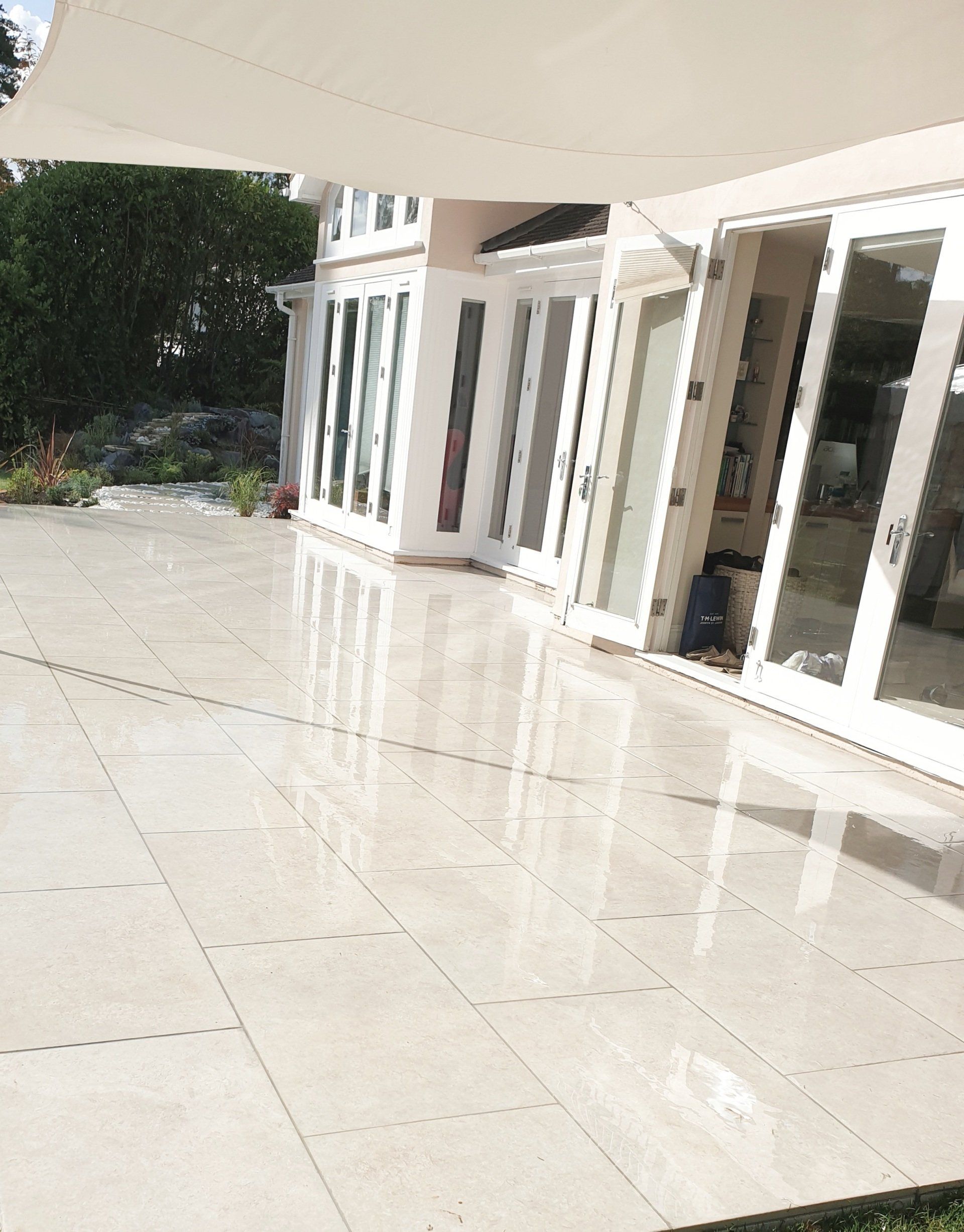 Pavement made of stone in beautiful garden
