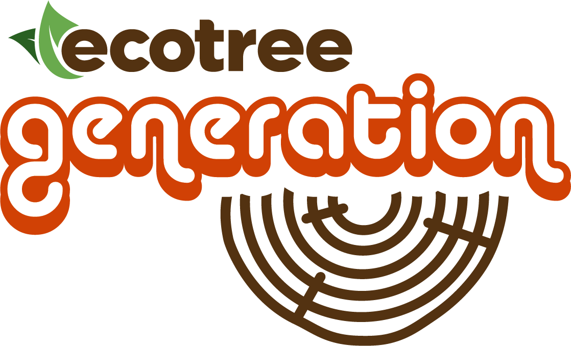 Ecotree Generation logo in green and orange with a brown concentric tree-ring graphic