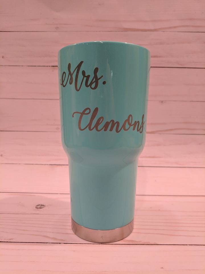 Turquoise tumbler with