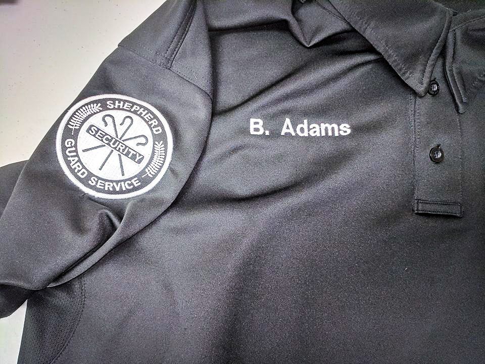 Black polo shirt with 