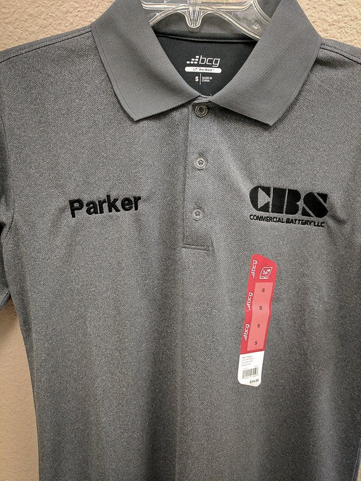 Gray polo shirt with 