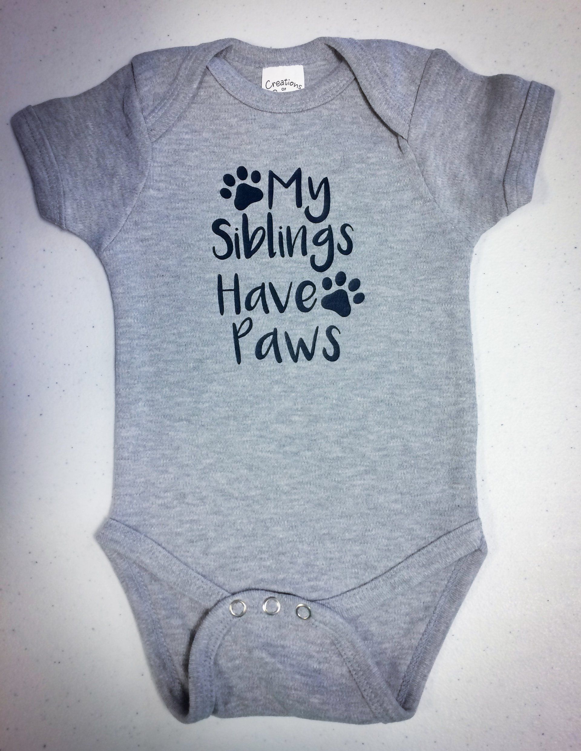 Gray baby onesie with