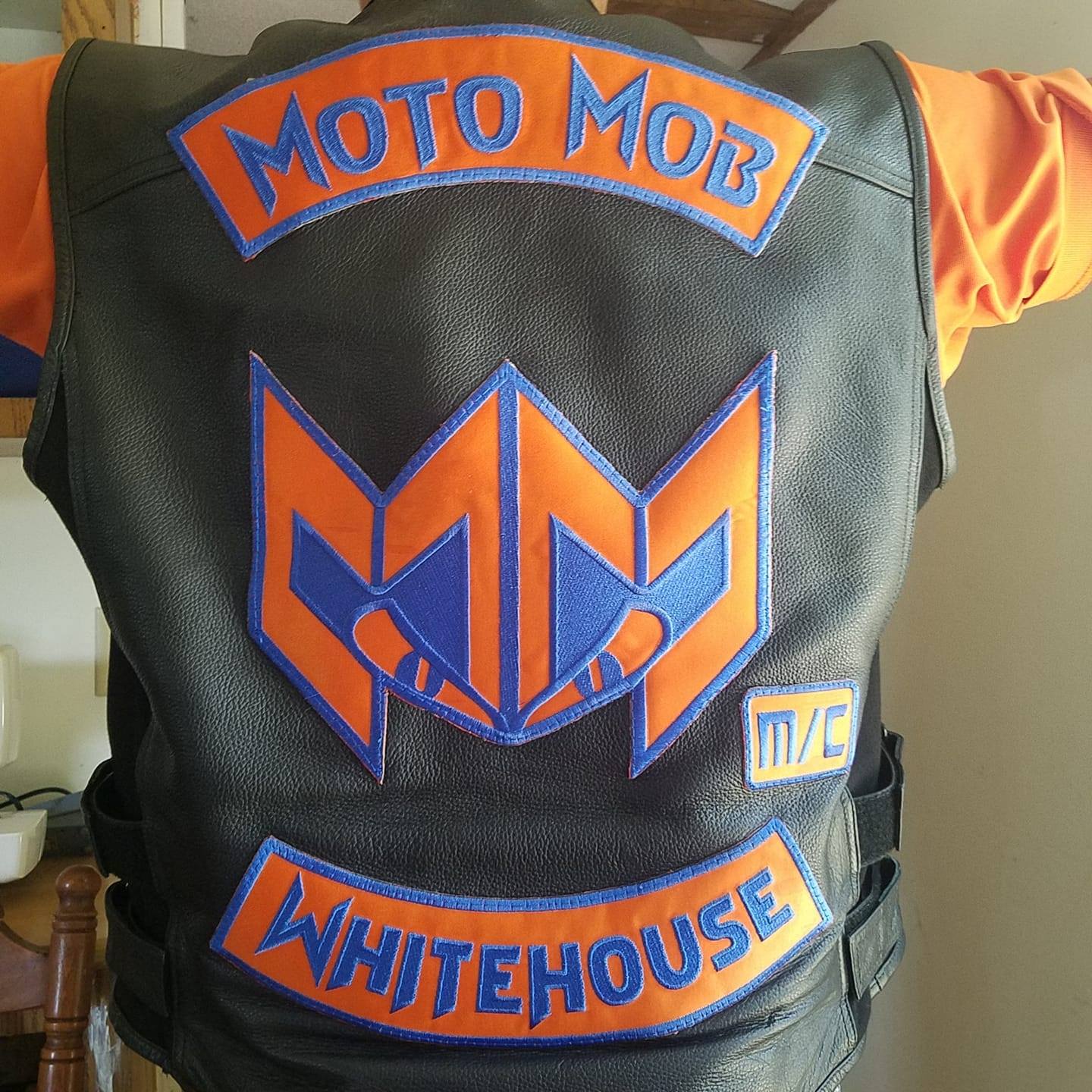 Leather vest with 