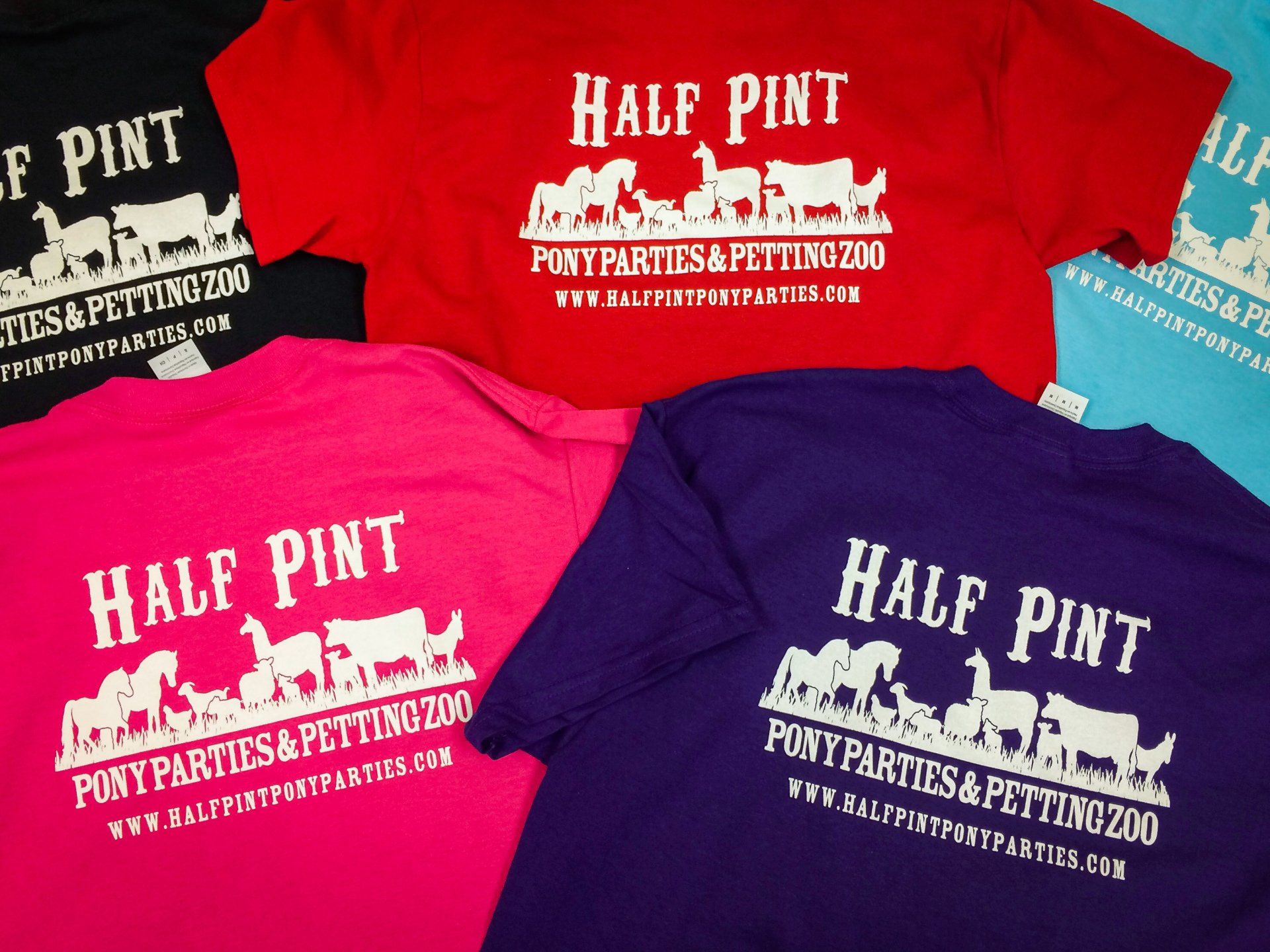 T-shirts in various colors with 